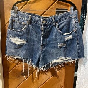 Aeropostale Blue Distressed Jean Shorts
